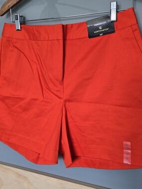 Worthington Bright Cyber Orange High-Waist Tailored Shorts